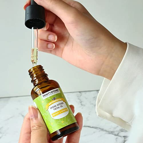 Beauty Kitchen Abysinian ulje Complet Hydra Pojačani komplet za lice organske ultra hidratantne ulje za postrojenje - Veganska dnevna krema / sredstvo za čišćenje / ulje / spužva - Održivi veganski pokloni - Ekološki proizvodi