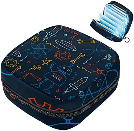 Crtani prostor Aliens sanitarne vrećice za pohranu sa salvetom Menstrualna jastučna torba Portable menstrualna kulica sa patentnim zatvaračem za teen djevojke Žene dame