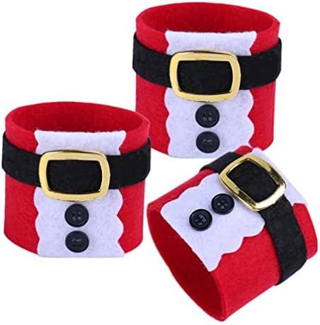 Amosfun tkanina od salveta 8pcs božićni nosači salveta Santa pojas salvetice serviette prstenovi