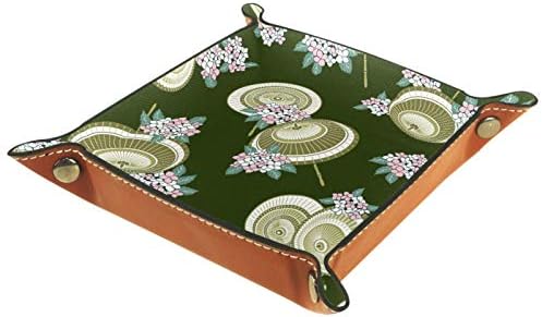 Square nakit ladice koža Folding Rolling Dice igre Tray & gledati, ključ, novčić, Candy Storage Box Japan Style Umbrella