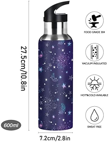 Galaxy Space Botter boce sa slamkom za dječje dječake Dječje djevojke, 600 ml, nepropusne šalice od nehrđajućeg čelika za žene muškarci 20402471