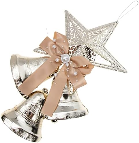 Aboofan 3pcs Božićni zvonik Xmas Jingle Bells Bow Plastic Silver Bells Decor Božićni privjesci za Božić Xmas