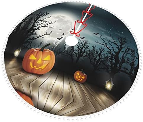 Halloween Moon Bat bundeve pompom božićne suknje za zabavu Dekoracija drveća suknja. Prečnik 30/36/48 inča