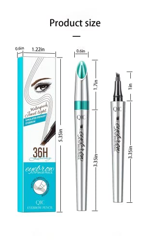 Hcirjhie, olovka za obrve opremljena sa 4 aplikatora za mikro viljuške, olovka za obrve bez napora