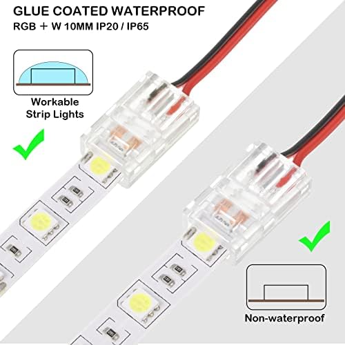 Flutesan RGB konektori LED svetlosne trake 20 vodootporni Adapter prozirni bez lemljenja za Neotporni konektor za osvetljenje staze bez sjaja 5V 12V 24V