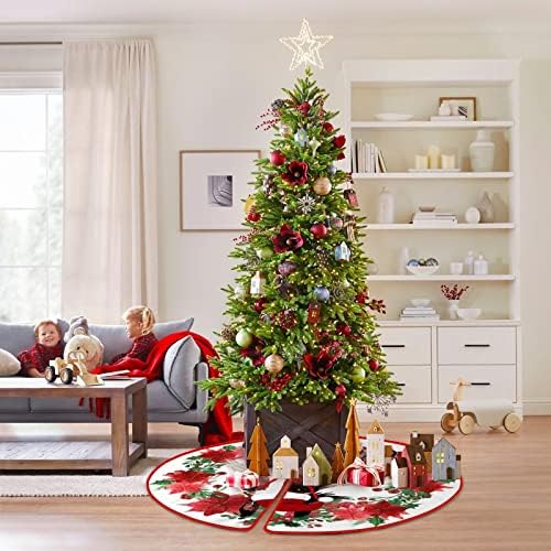 Konj Nosio božićni šet životinjski ljubavnik Božićna suknja 48 inča personalizirani konj sa vijenčanim sječkama božićnog stabla za sretan božićni praznični zabava