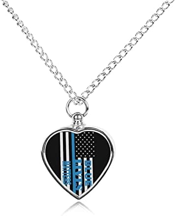 Blue Lives Matter ogrlica od urne za kućne ljubimce uspomena na kremaciju nakit Memorijalni privjesak za kućne ljubimce/pseći/mačji pepeo