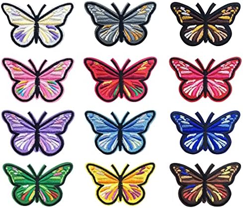 12 komad oslikane leptir zakrpe za gvožđe / šivanje na uređajima za naljepnice za odjeću ukrasne značke