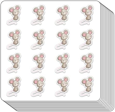 Slatka naljepnice za planiranje miša, 0,5IN mjesečno staklo za umjetnost s spojnicama 208-pakovanje
