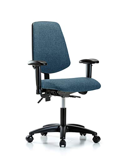 LabTech sjedeća LT41398 tkanina visina stola stolica Srednja leđa najlonska baza, ruke, Kotačići, Crna