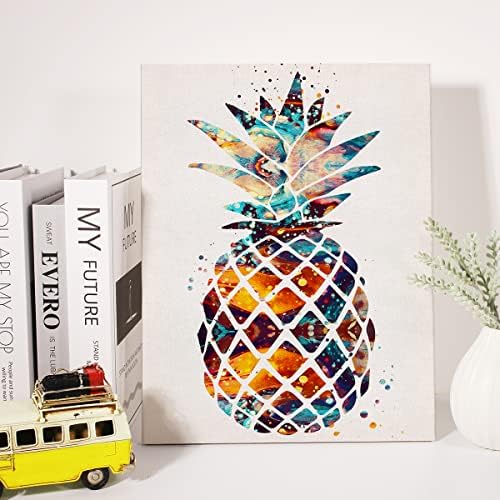 Akvarel ananas platno zid Art voće platno Print Painting Home Kuhinja zid dekor uokvireni pokloni 12x15 Inch