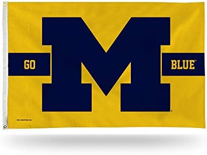 NCAA Michigan Wolverines Striped 3 'x 5' zastava zabrane - Jednostrana - unutarnji ili vanjski - kućni dekor napravio RICO Industries