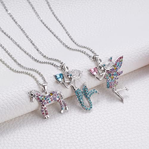 MIXJOY 3kom slatke svjetlucave ogrlice za tinejdžerke, komplet ogrlica od kamenčića u boji pokloni