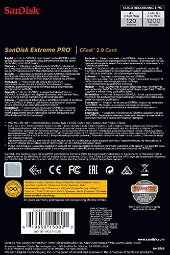 SanDisk 256GB Extreme PRO CFast 2.0 memorijska kartica - SDCFSP-256G-G46D, srebro