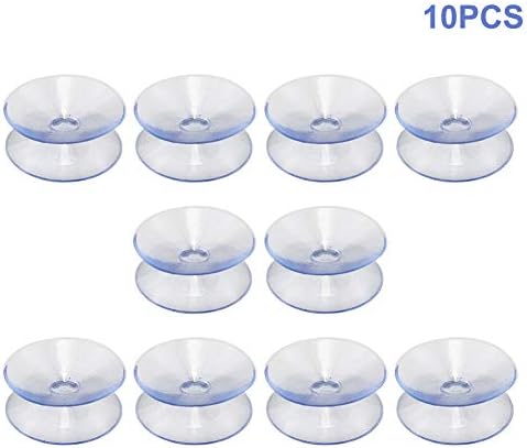 Faddare Clear usisne čaše, 10pcs usisne čaše Višenamjensko ogledalo Dvostrano neklizajuće stakleno stakleno