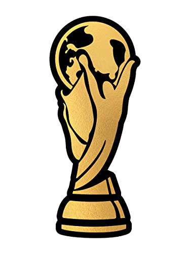 Nogometni fudbalski trofej Privremene tetovaže | Pakovanje od 25 | Crno-metalik zlato | Napravljen