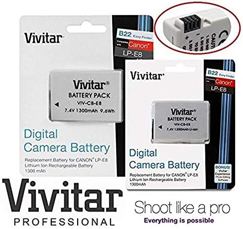 2 kom Kapacitet Vivitar LPE8 Li-Ion baterija za Canon EOS Rebel T5i T4i T3i T2i