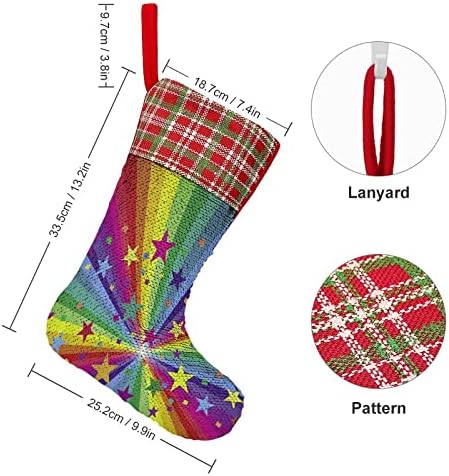 Rainbow Stars Sequin Božićne prazničke čarape Reverzibilna boja Promjena magičnih zaliha za Xmas Tree Kamin Viseće čarape