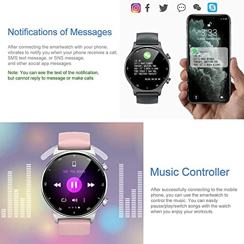 Smart Watch, SmartWatch za muškarce Žene IP68 Vodootporni praćenje aktivnosti, 1,32HD Potpuni dodirni ekran monitor monitora pedometar za monitor za spavanje za Android iOS telefoni (srebro)