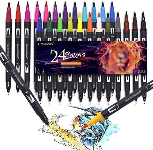 FZZDP Boje četkice olovke za vodu s olovkama Dual Tip Art Markers olovka za crtanje slikanje