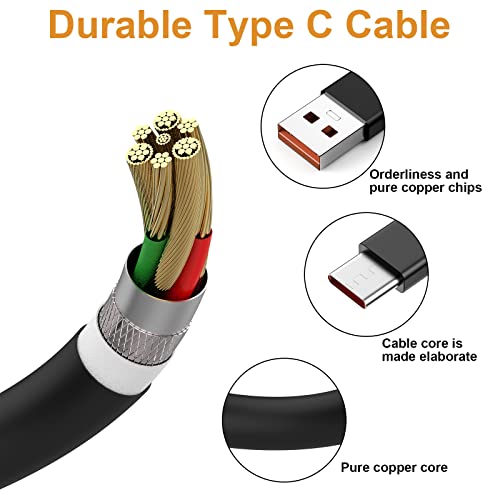 Toxaoii USB tipa C Punjenje kablskog kabela Kompatibilan sa Jabra Elite 3 4 7 Pro Elite 75T