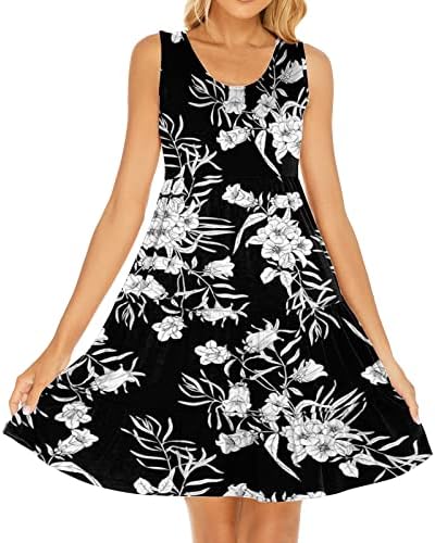 Miashui Stisna ljetna haljina za žene Ženske haljine Cute Sther Scroop vrat bez rukava bez rukava za žene
