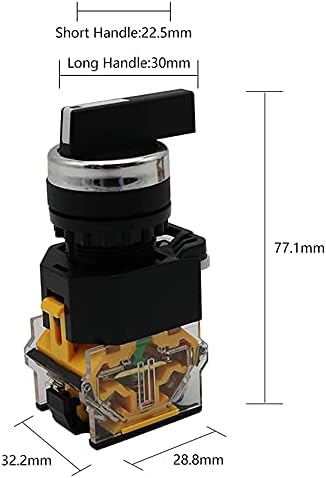 FACDEM 22 mm selektorski gumb okretni prekidač Zatvarač Trenutak 2NO 1NO1NC 2 3 Pozicija DPST 10A 400V prekidač za uključivanje / isključivanje