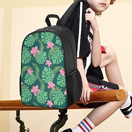 Tropical Palm Hibiscus Unisex ruksak lagan dnevnik modne rame sa džepovima za boce sa vodom