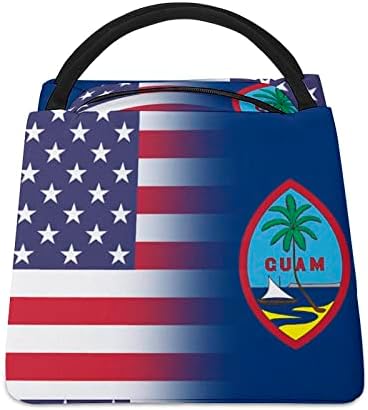 USA i Guam zastava izolirana torba za ručak za žene Muškarci za ručak za ručak Modna ručak Tota torba za piknik