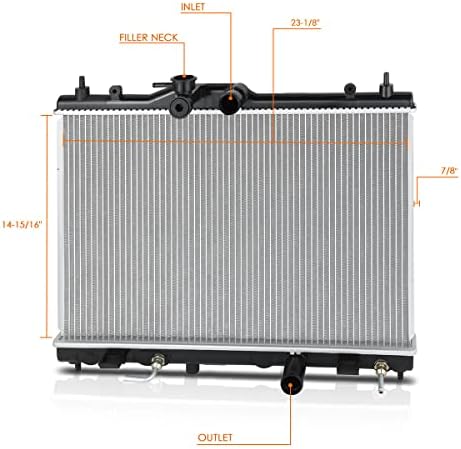 OE stil 1-redni aluminijumski radijator kompatibilan sa Versa 1.8 L CVT na 07-11, DPI 13002