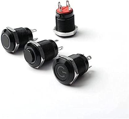 Skinite 12 mm vodootporni oksidirani prekidač za crne metala sa LED svjetiljkom Momentalni zasum za zatvaranje računara 3V 5V 6V 12V 24V 220V
