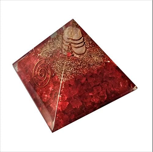 Purpledip Red Jasper Orgone piramida sa kristalnom kvarcnom energetskom šipkom: Sretno ljekoviti šarm, božanski duhovni kristalni kamen