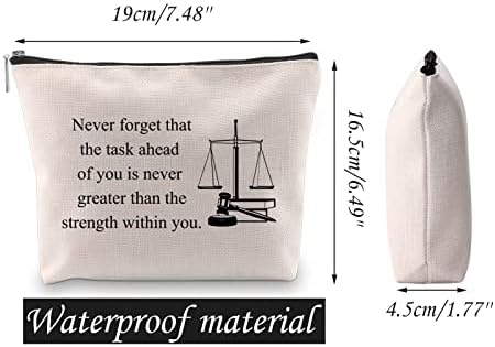 Advokat Kozmetički torba Studentski poklon Nikad ne zaboravite da je zadatak koji predstoji nikad veći od snage unutar vas patentne torbe