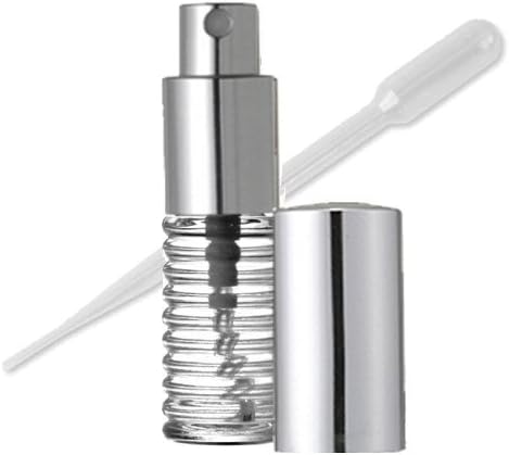 Grand Parfums Parfem raspršivač, spiralna stakla boca, srebrna prskalica 1/4 oz 7.5ml