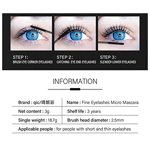 Eyelashes Micro maskara, za zgušnjavanje i produžavanje dugotrajne cjelodnevne, male četke, crne oči japanskog vjetra, crne boje za uvijanje očiju i duge maskare koja se ne razmazuje