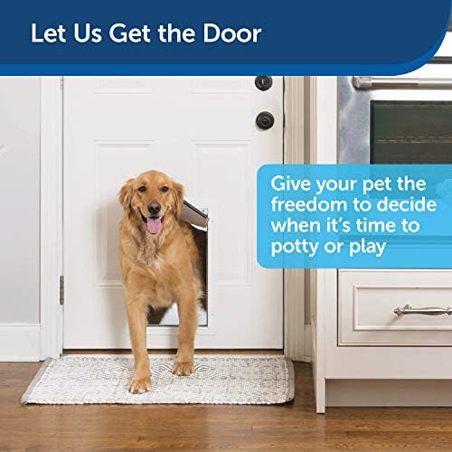 PetSafe Freedom aluminijumska vrata za kućne ljubimce za pse, velika, bijela, zatamnjena Vinilna