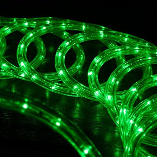 WYZworks 25ft 1/2 debela zelena LED svjetla za užad, povezana Vanjska stalna vodootporna Vanjska Vanjska
