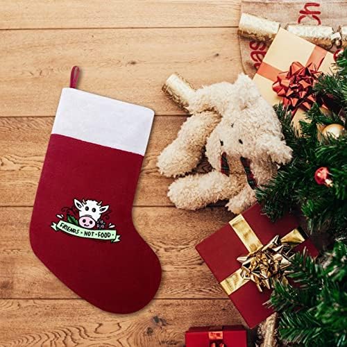 Veganski prijatelji ne hrane božićne čarape čarapa Xmas Tree Santa ukrasi viseći ukrase za kamin za