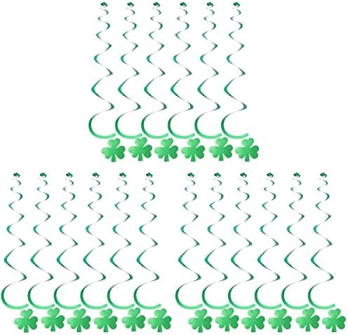 18 komada zelena shamrock djetelina Folija vrtlare viseći vrtlozi za ukrašene svetog Patricka