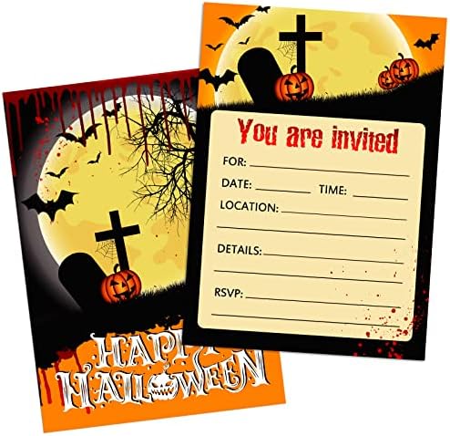 Whatsign Halloween Pozivni pozivnice za djecu Odrasli 12pcs Karda za pozivnice za Halloween sa kovertama