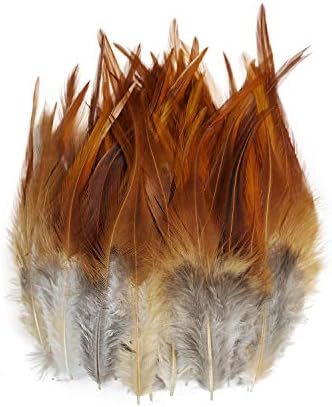 Sretan pero 100pcs sedlo hakerov perje za zanat, 5-7 inčni prirodni fazanski vrat perje Dnova privjeske naušnice