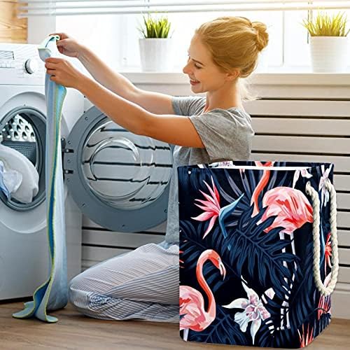 Košarica za pranje rublja Sklopivo rublje rublje s ručicama odvojiva bin odvojive kante, kupatilo Organizator, dječja igračka kante Tropical Flamingo Palm