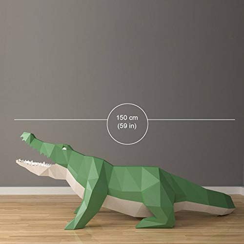 WLL-DP 3D Giant Crocodile Personalizirani geometrijski ukras Namještaj DIY papir Skulptura za papir Pred-rezano