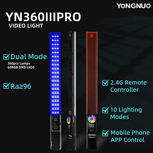 Yongnuo YN360III PRO YN360 III PRO LED video pastick ledeno svjetlo, 2.4G daljinski upravljač Touch RGB pune