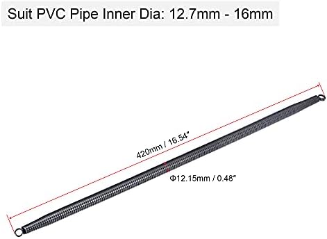 uxcell proljetni cijev Bender, 12.15mm od 420mm Dužina VISO-CARBON čelik A-tipa za 12,7-16mm ID PVC cijev,