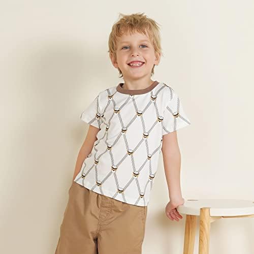 Toddler Baby Boy Tees Pamučna majica Grafički baby kratki rukav Crewneck Tee Majice Soft Kids Ljetni