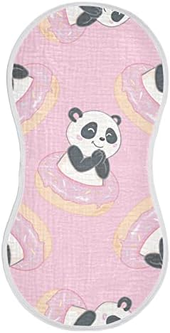 Wellyna Muslin Baby Burp Krsteni set 1, mekani apsorpcijski slatki panda muslinski perevi, bibs, ručnik za lice za djevojčice za novorođenčad, 22 x 11 inča