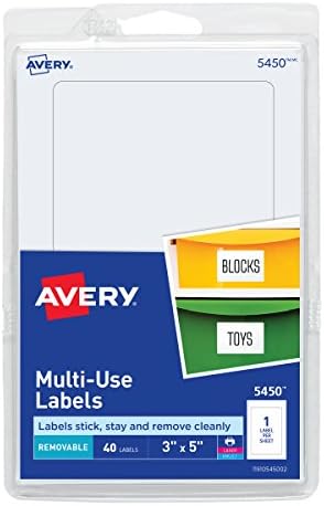 Avery 5450 uklonjive naljepnice za štampanje ili pisanje, 3 x 5 - bijele