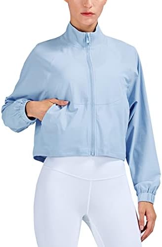 Vsaiddt UPF 50+ jakne za vježbanje za žene Atletic Zip up jaknu za zaštitu od sunca za zaštitu od sunca lagana