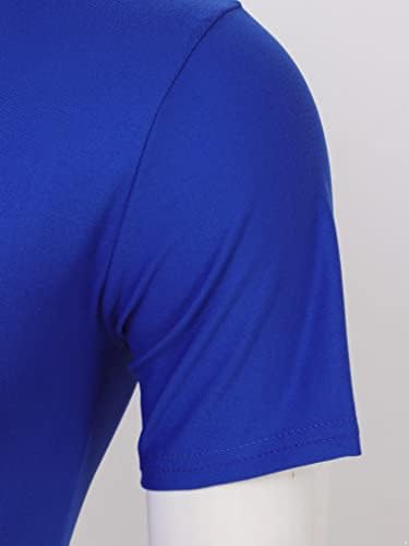JEATHA Mens Mock Turtleneck pulover T-Shirt gornji kratki rukav čvrsta potkošulja osnovni sloj